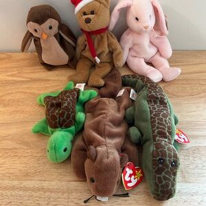 Vintage TY Beanie Babies 6‎ Bundle Collection Various 90s Animals Stuffed Plush